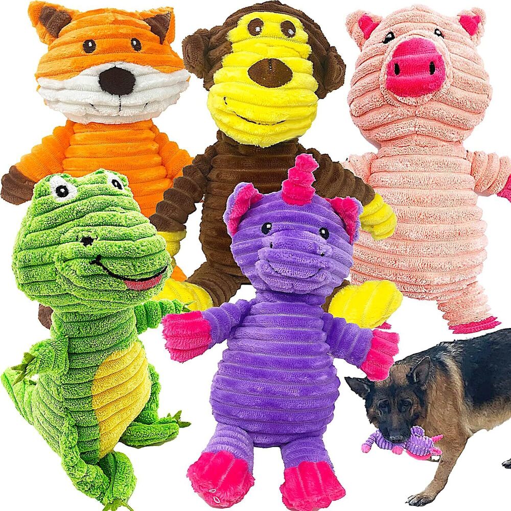 Plush Toys Assortment Value Bundle Puppy Pet Mutt Squeak Toy for Medium